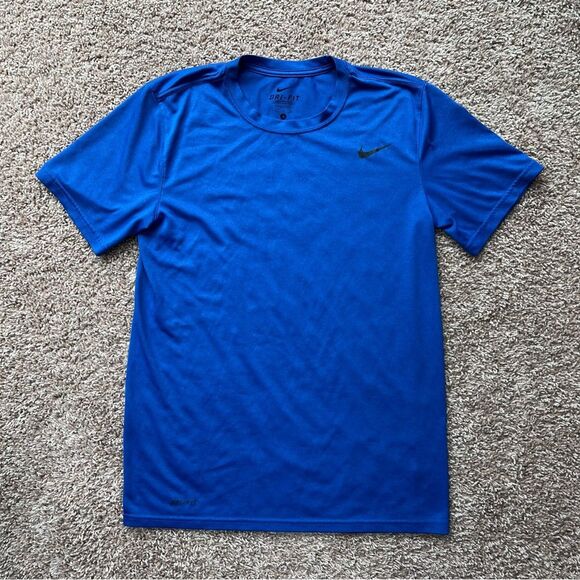 Nike Blue Crew Neck Short Sleeve Tee - Picture 1 of 8